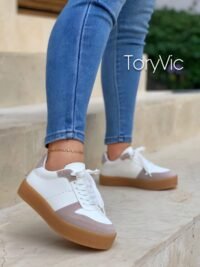 tenis, zapatos y botines para mujer toryvic. lucca blanco arena