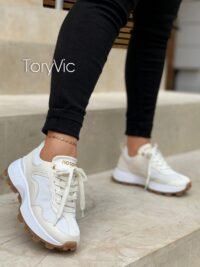 tenis, zapatos y botines para mujer toryvic. Adi crema