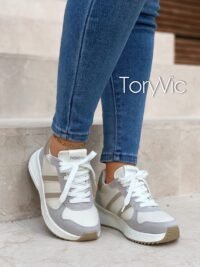 tenis, zapatos y botines para mujer toryvic. Bondi crema bronce