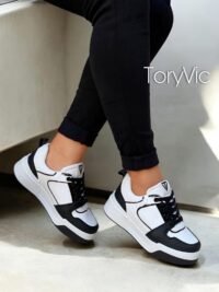 tenis, zapatos y botines para mujer toryvic Celio blanco negro