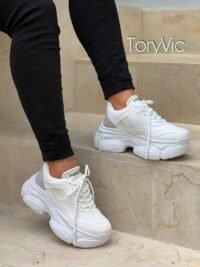 tenis, zapatos y botines para mujer toryvic. Kendal blanco crema