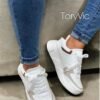 tenis, zapatos y botines para mujer toryvic Monaco blanco miel