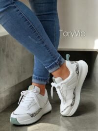 tenis, zapatos y botines para mujer toryvic Pitón blanco verde