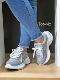 tenis, zapatos y botines para mujer toryvic carmina gris 1