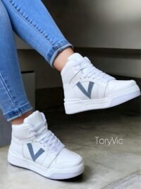 tenis, zapatos y botines para mujer toryvic chicago blanco