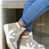 tenis, zapatos y botines para mujer toryvic Chicago blanco beige