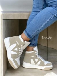 tenis, zapatos y botines para mujer toryvic Chicago blanco beige